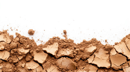 This image showcases a textured surface of cracked earth, revealing a rich ochre color. The interplay of light emphasizes the natural patterns and rugged beauty.の素材