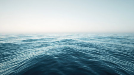 European seaside view with gentle waves and blank sky above for copy. No people, just serene oceanの素材