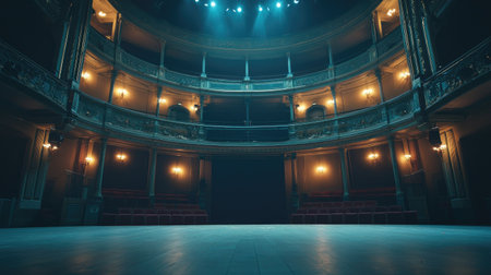 Traditional European theatre building with detailed architecture, no people. Room for copy in the foreground.の素材