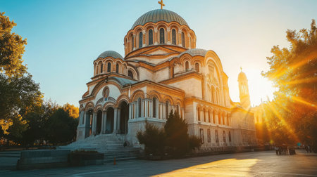 Traditional European cathedral with grand dome, no people. Plenty of room for copy in the surroundingsの素材