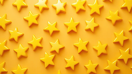 Overhead view of shiny yellow stars, arranged with space for copy, perfect for celebratory or whimsical themesの素材