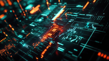 A flat lay of a blockchain transaction screen with digital currencies, with copy space available.の素材