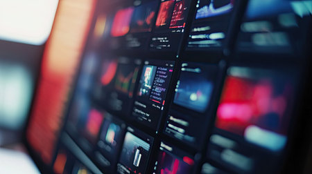 A close-up of a computer screen showing an online course, representing digital education.の素材