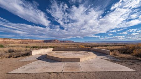The iconic Four Corners Monument, where four states meet, with space for copy.の素材