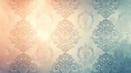 Elegant damask pattern background with intricate designs in soft, muted tonesの素材