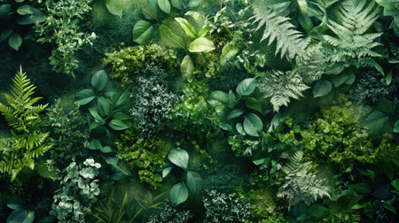 Nature-inspired background with soft greenery and natural texturesの素材