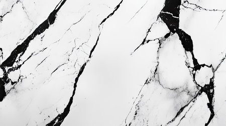 Modern marble background with bold black and white veining for a dramatic effectの素材