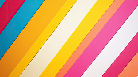 Playful striped background with alternating vibrant colors and clean linesの素材