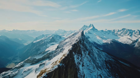 Majestic mountain view from the top of the Swiss Alps. Clear, high quality, no people, copy spaceの素材