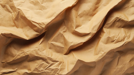 Classic brown paper background with a slightly crinkled texture and warm toneの素材