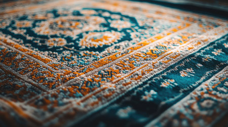 Close-up of tapestry with classic designs. Copy spaceの素材