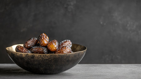 Decorative bowls filled with dates, a symbol of hospitality. Copy spaceの素材