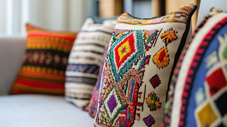 cushion with cultural motifs. Copy spaceの素材