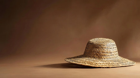 Date palm leaf hat, woven in traditional Emirati fashion. Copy spaceの素材