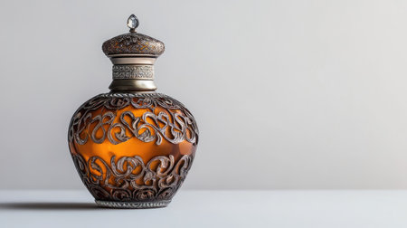 perfume bottle with carved motifs Copy spaceの素材