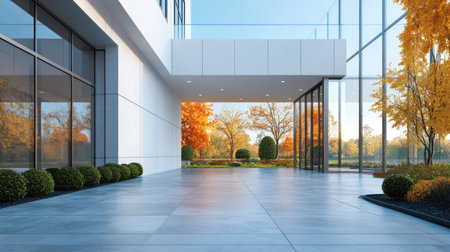 Modern architectural detail with clean lines, open area for textの素材