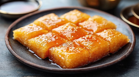 A traditional Emirati sweet, luqaimat, fried to perfection with syrup. Copy spaceの素材