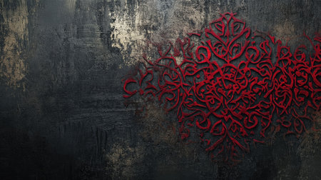 Arabic calligraphy artwork with rich textures. Copy spaceの素材