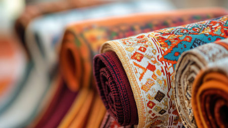 Close-up of traditional Emirati menheaddress fabric. Copy spaceの素材