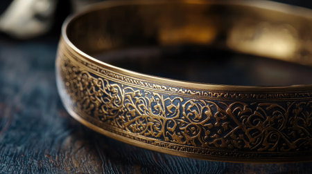 Golden bangle with traditional Copy spaceの素材