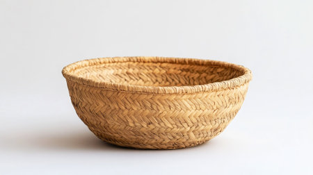 Handmade palm frond basket used in Emirati households. Copy spaceの素材