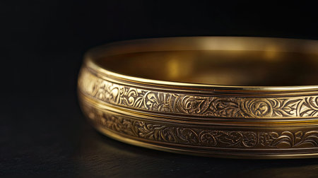 Golden bangle with traditional Copy spaceの素材