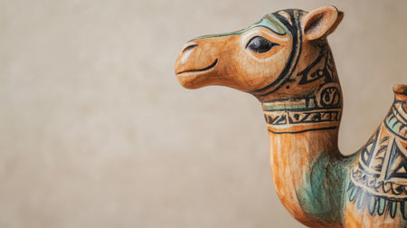 Hand carved camel figurine a symbol of culture. Copy spaceの素材