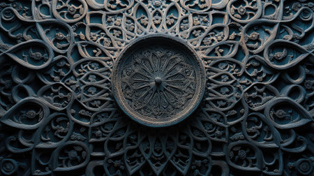 Discover an alluring decorative pattern featuring intricate details and a central medallion, perfect for enhancing a variety of designs and artistic projects.の素材