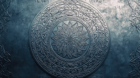 An intricate geometric pattern featuring a metallic finish, perfect for adding a touch of elegance to various design projects.の素材