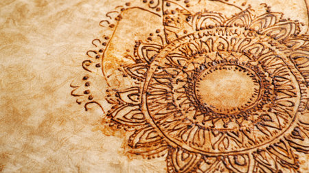 This beautiful mandala design features intricate details on a textured background, perfect for art projects, home decor, or meditation themes.の素材