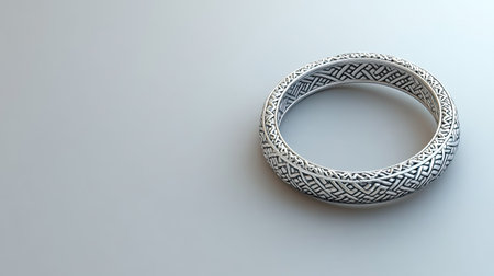 An exquisite circular ring showcasing intricate patterns, perfect for art and jewelry enthusiasts. This unique piece emphasizes elegance and craftsmanship.の素材