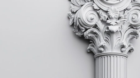 A beautifully crafted decorative column showcasing intricate details and elegant designs, perfect for highlighting architectural beauty in any space.の素材