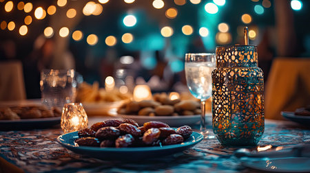 Experience a cozy evening filled with delicious treats and twinkling lights, perfect for celebrations and gatherings with family and friends.の素材