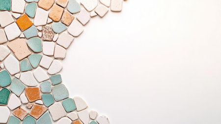 This image features a beautiful mosaic tile design with a soft color palette, perfect for interior decoration or artistic projects. Ideal for diverse applications.の素材