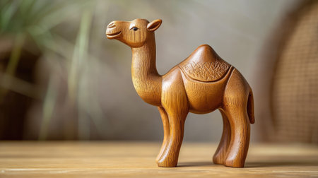 This charming wooden camel figurine adds a touch of elegance to any decor. Its intricate craftsmanship and natural finish make it a perfect decorative piece.の素材