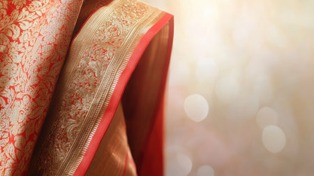 Discover the beauty of traditional fabric featuring intricate details and rich colors. Ideal for showcasing elegance and cultural heritage.の素材