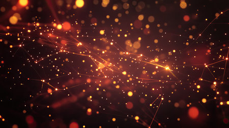 A stunning abstract background featuring glowing particles and light trails, perfect for creative projects, technology presentations, or artistic displays.の素材