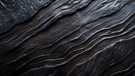 Dark wooden table with intricate textures and a matte finish, captured in close-up for use as a background or overlay, with copy spaceの素材