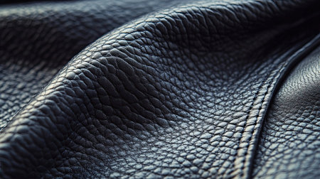 Intricate leather texture in close-up, featuring subtle grain and a warm, polished finishの素材