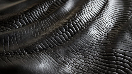 Intricate leather texture in close-up, featuring subtle grain and a warm, polished finishの素材