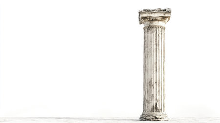 A detailed shot of an ancient white column showcasing beautiful textures and classic architecture. Perfect for minimalist designs or discussions on history.の素材