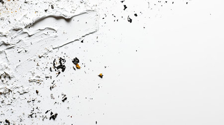 This abstract image features a white background with colorful paint splatters and textured elements, perfect for creative projects and artistic inspiration.の素材