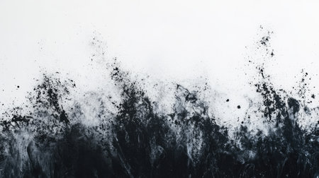 Soft abstract black shadows layered over a clean white background.の素材