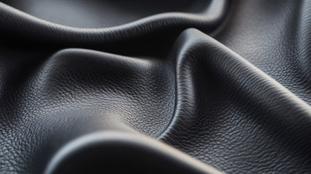 Macro view of genuine leather texture, featuring subtle grain and refined details for a stylish lookの素材