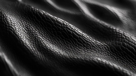 Macro texture of premium leather, showcasing refined craftsmanship and natural grain patternsの素材