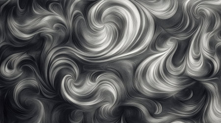 Discover a stunning abstract design showcasing elegant swirling patterns in bold monochrome tones. Perfect for artistic projects and modern decor.の素材