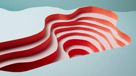 A visually captivating abstract representation showcasing layered curves in warm tones against a soft background, perfect for modern art projects.の素材