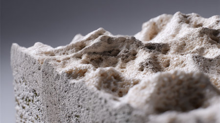 This image showcases a close-up view of a uniquely textured surface of natural stone, highlighting intricate patterns and mesmerizing details that evoke curiosity.の素材