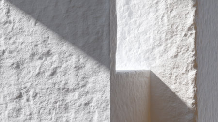 A captivating image of textured white walls illuminated by soft daylight, showcasing the interplay of light and shadow in a modern architectural space.の素材