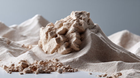 This image showcases intricately textured sand formations, capturing the beauty of natural elements in a minimalist style. Perfect for artistic projects.の素材